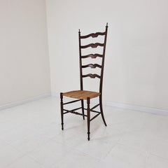 Mid Century High Back Chiavari Ladder Chair, Italy 1950's