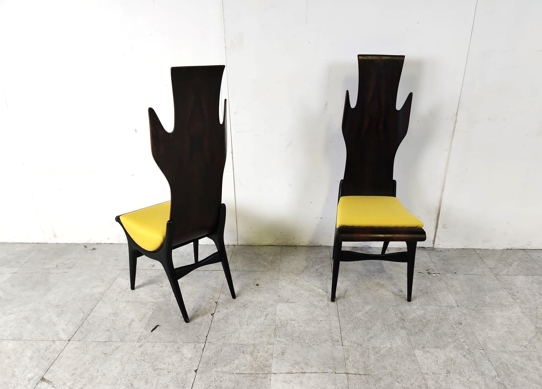 Mid-20th Century Mid century high back flame dining chairs by Dante Latorre, 1950s For Sale