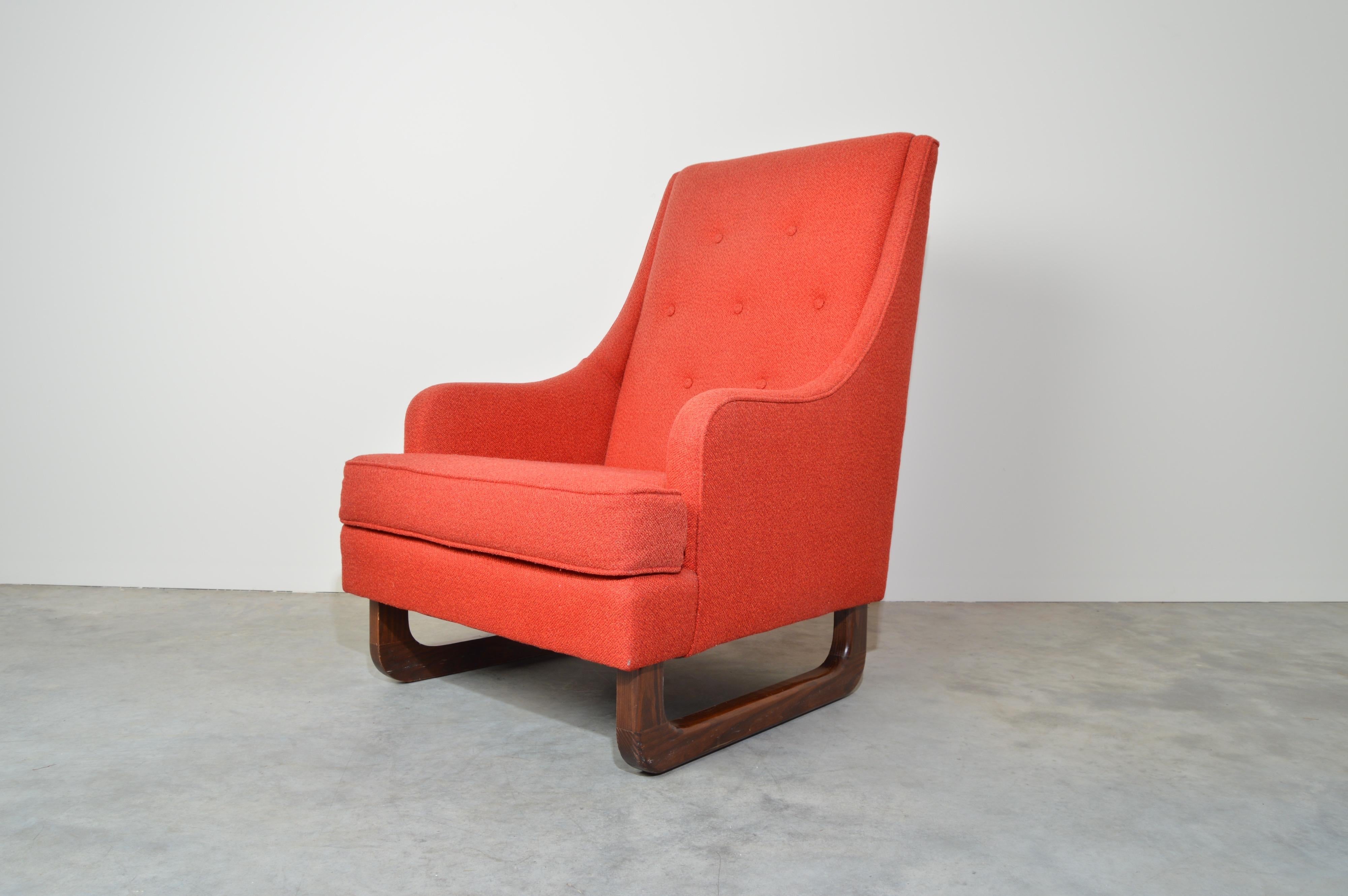 Mid-Century Modern Midcentury High Back Lounge Chair Attributed to Adrian Pearsall