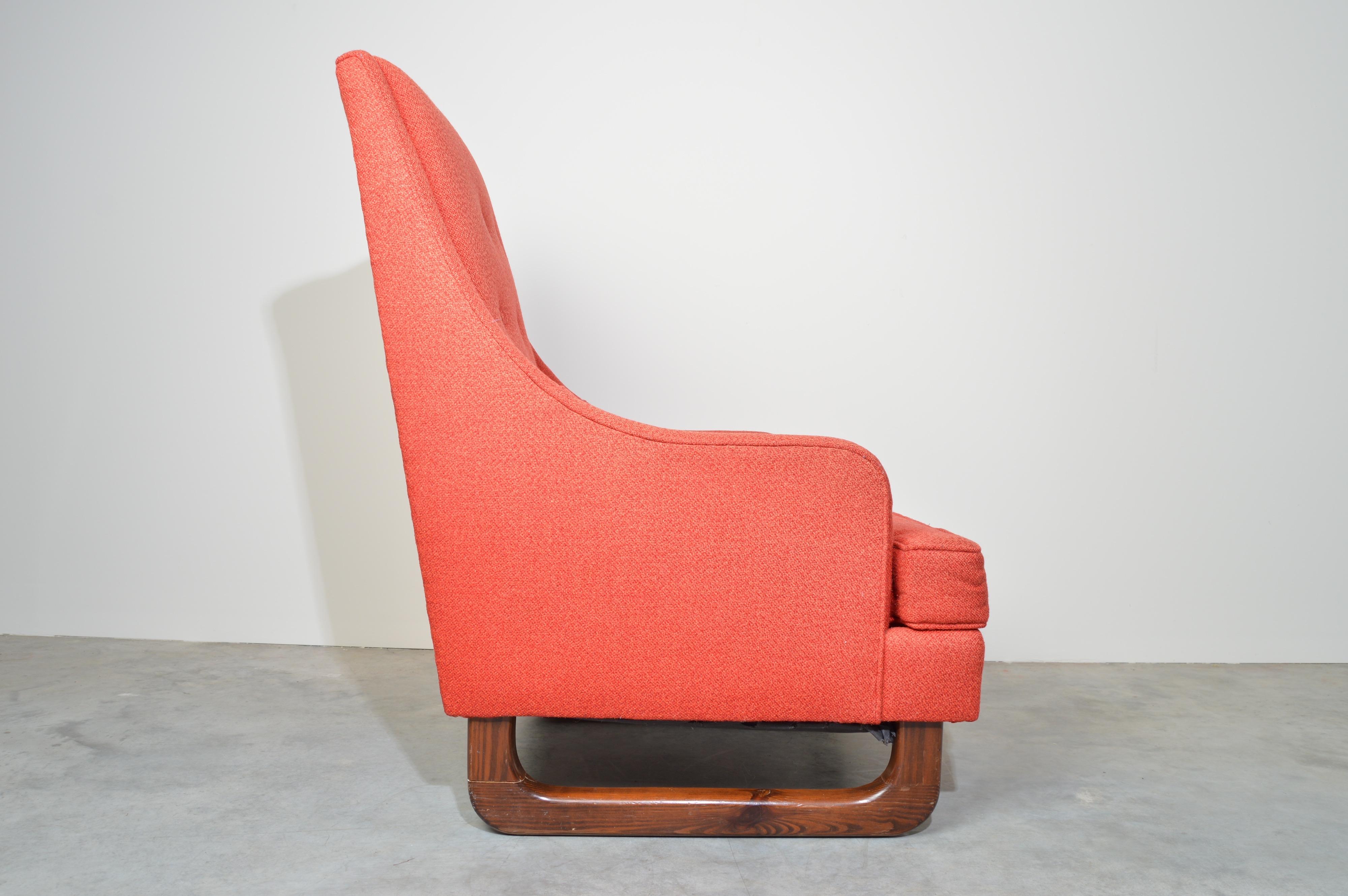 Mid-20th Century Midcentury High Back Lounge Chair Attributed to Adrian Pearsall