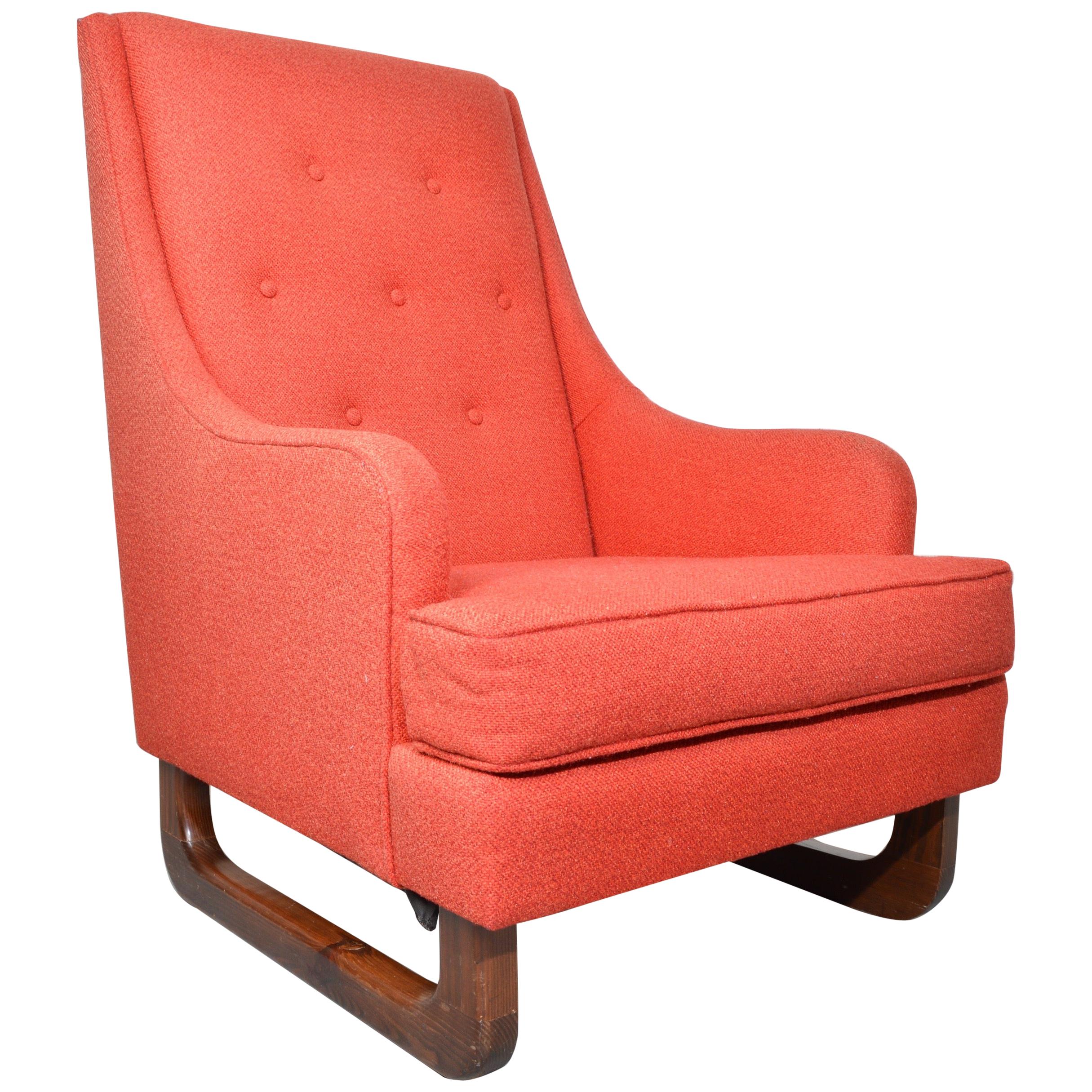 Midcentury High Back Lounge Chair Attributed to Adrian Pearsall