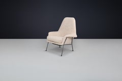 Mid-Century High Back Lounge Gentleman Chair in Teddy Upholstery The Netherlands