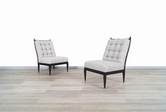 Midcentury High Back Slipper Chairs by Monteverdi Young
