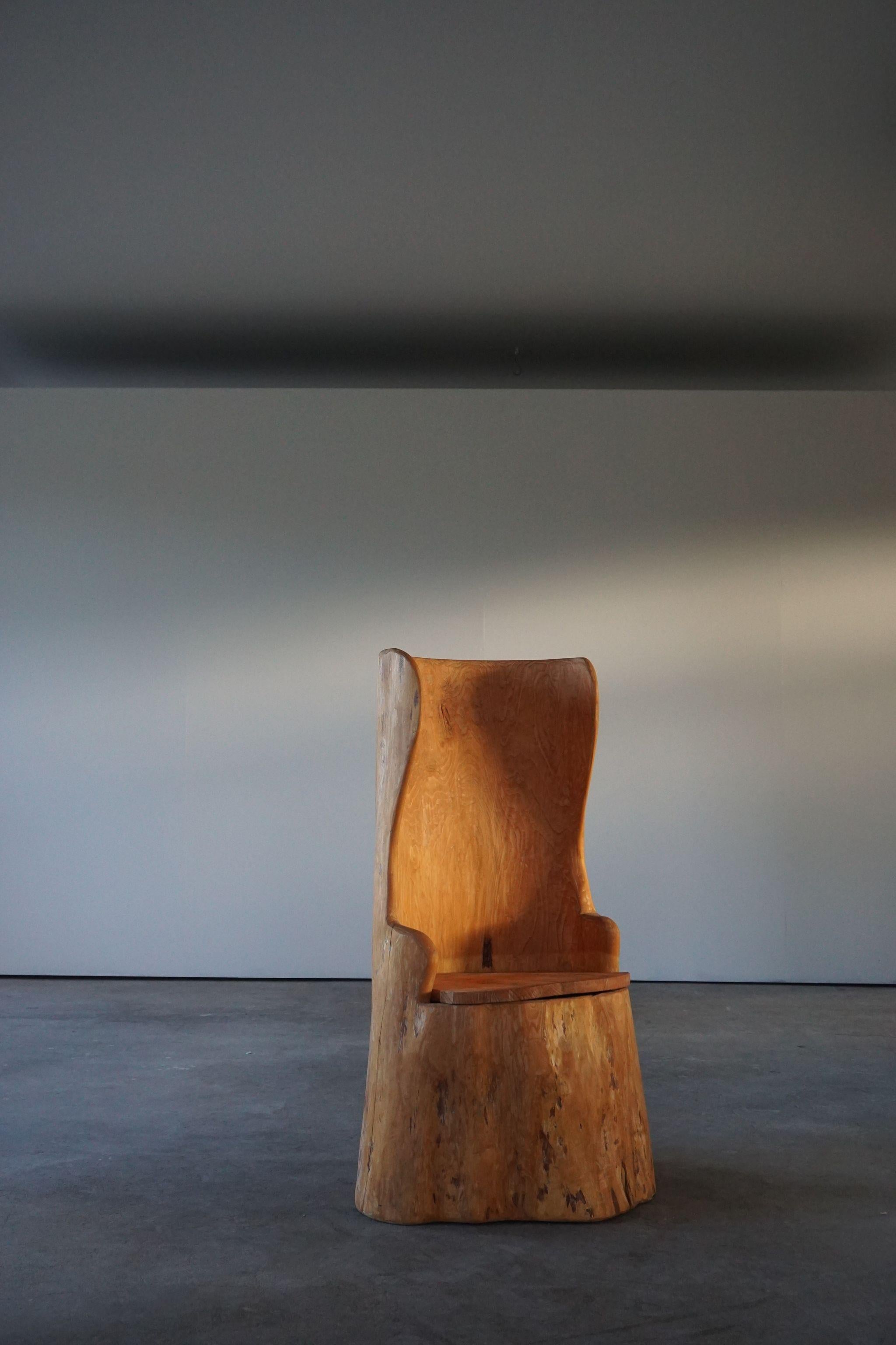 Mid-20th Century Mid-Century High Back Swedish Stump Pine Chair
