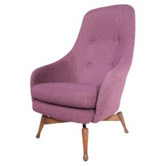 Sedia girevole con schienale alto del Mid Century di Viko Baumritter