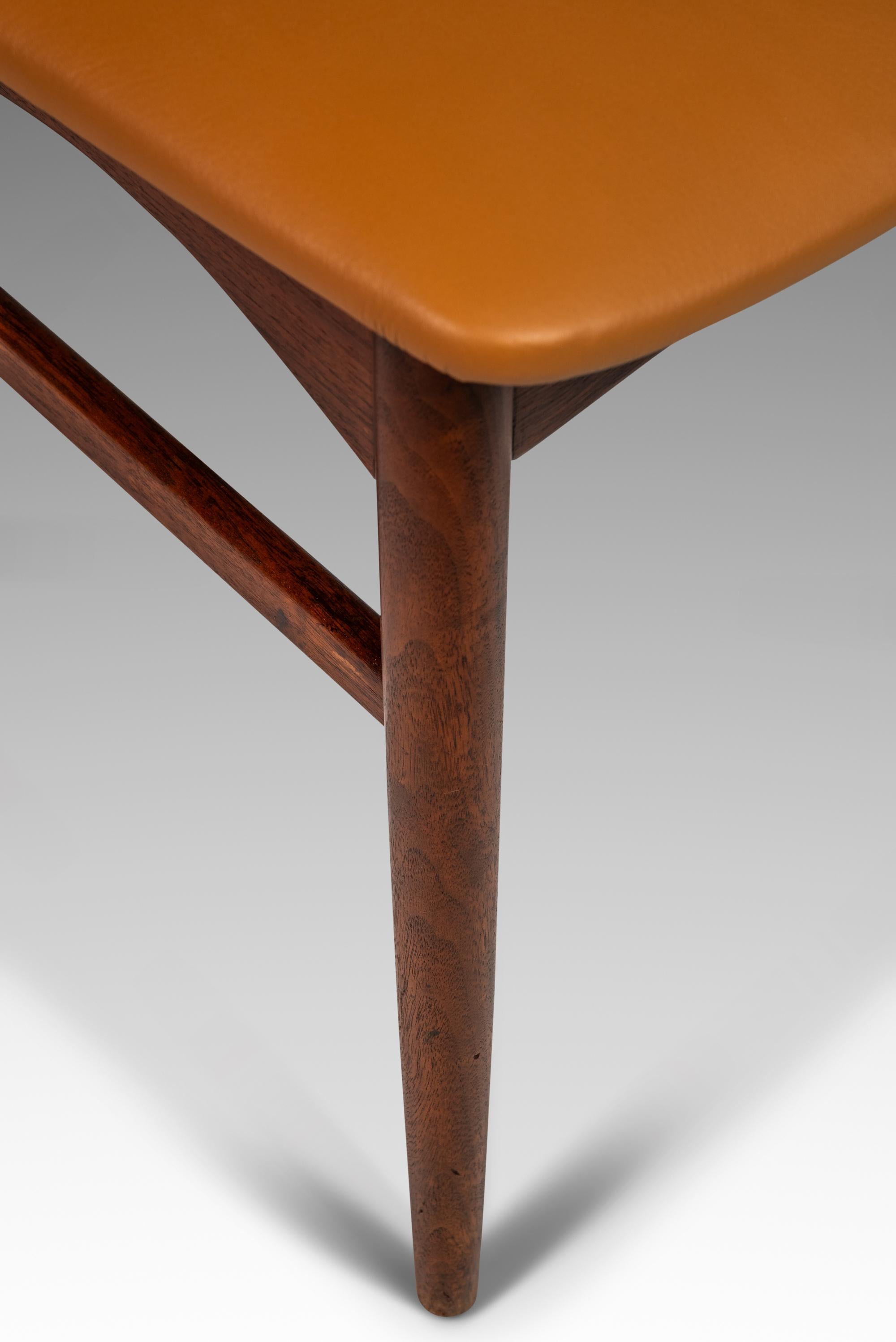 Mid-Century High-Back Walnut & Leather Chair, Niels Koefoed Style, USA, c. 1960 For Sale 3