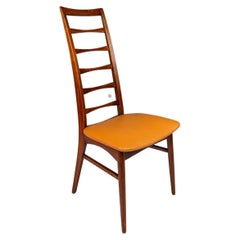 Retro Mid-Century High-Back Walnut & Leather Chair, Niels Koefoed Style, USA, c. 1960