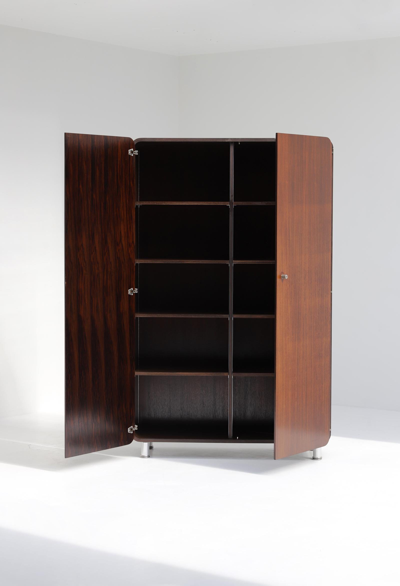 Mid century high cabinet by Bergwood, attributed to Jules Wabbes 1970s For Sale 4