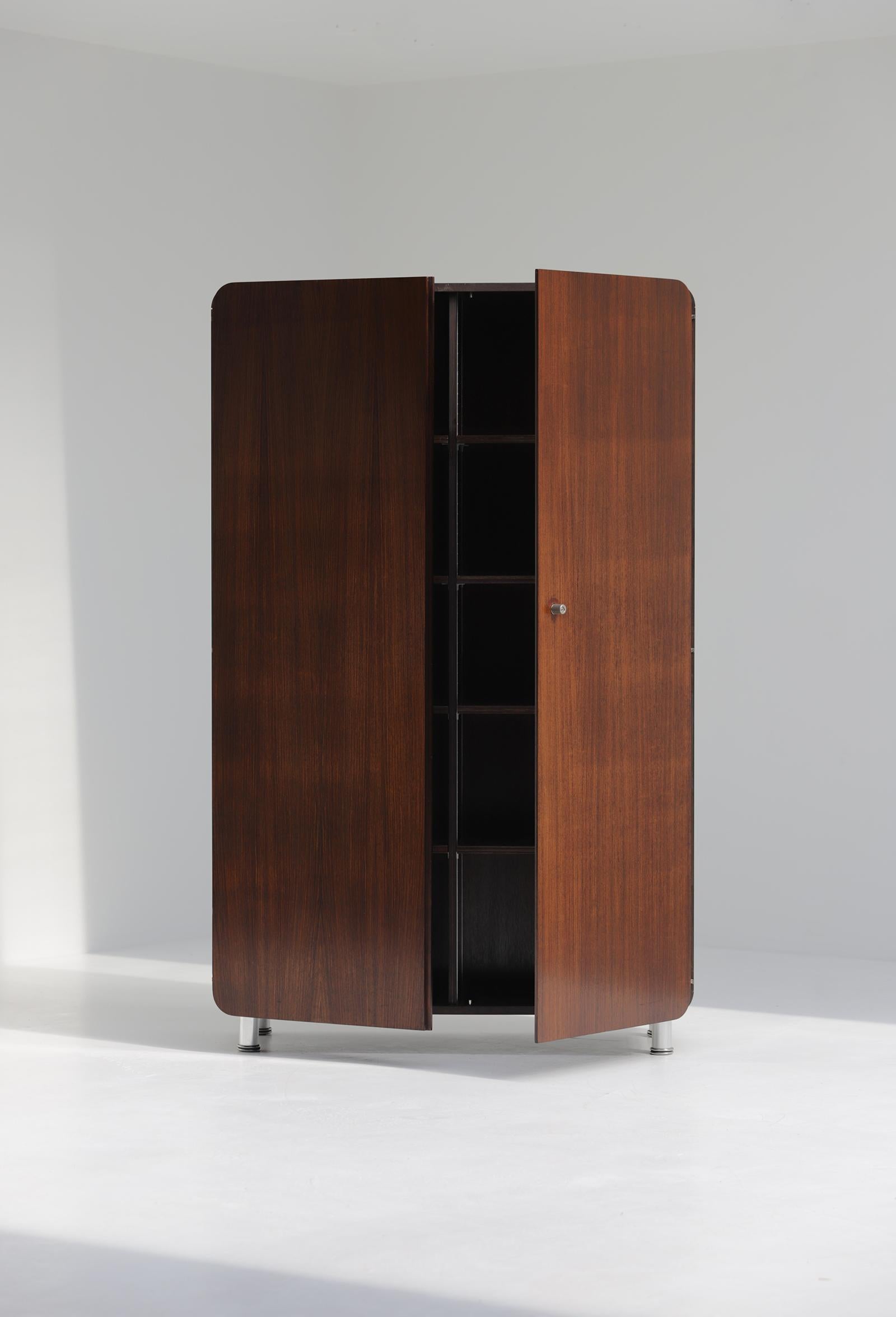 Mid century high cabinet by Bergwood, attributed to Jules Wabbes 1970s In Good Condition For Sale In Antwerpen, Antwerp