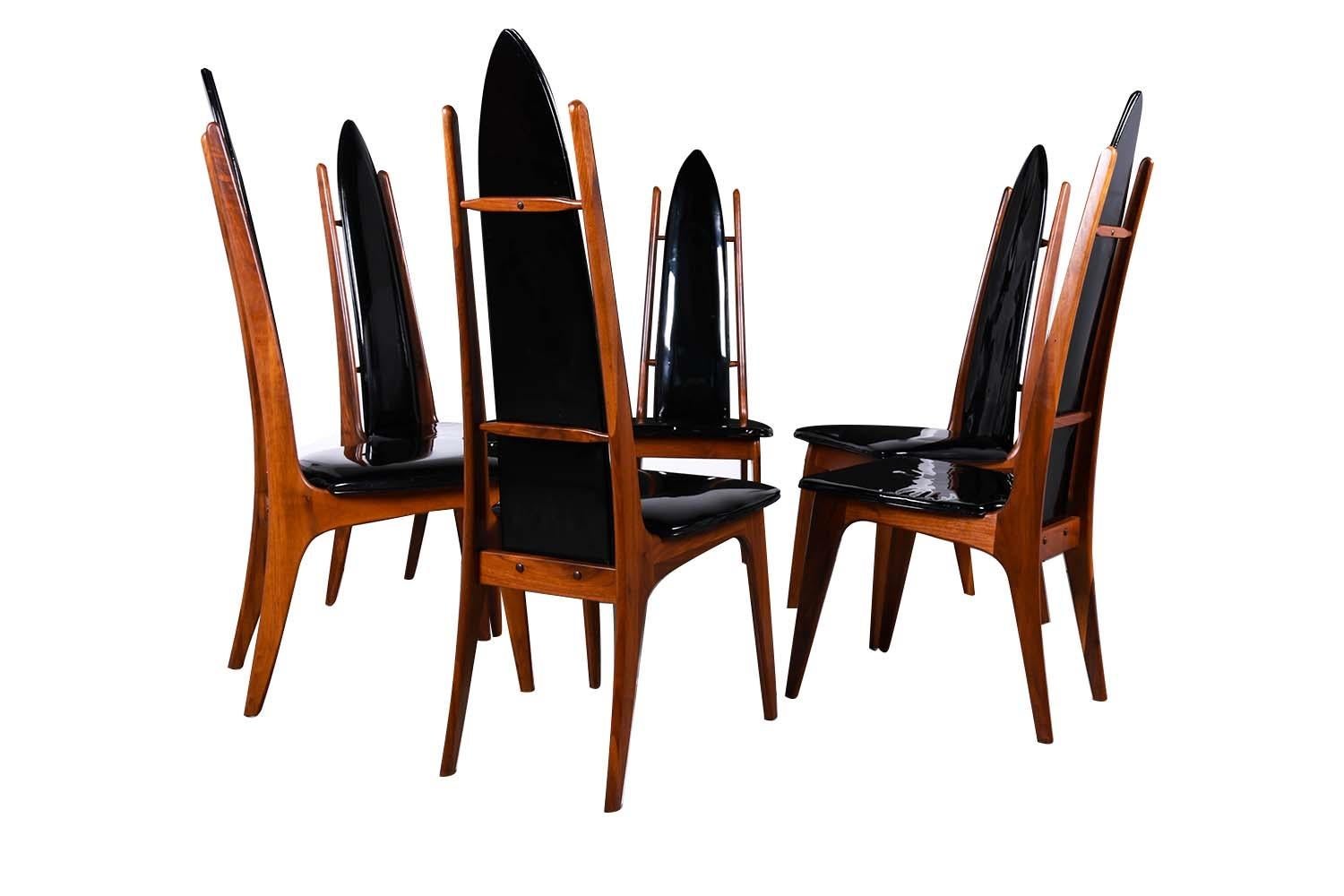 Mid Century Highback Dining Chairs Attributed to Adrian Pearsall For Sale 2