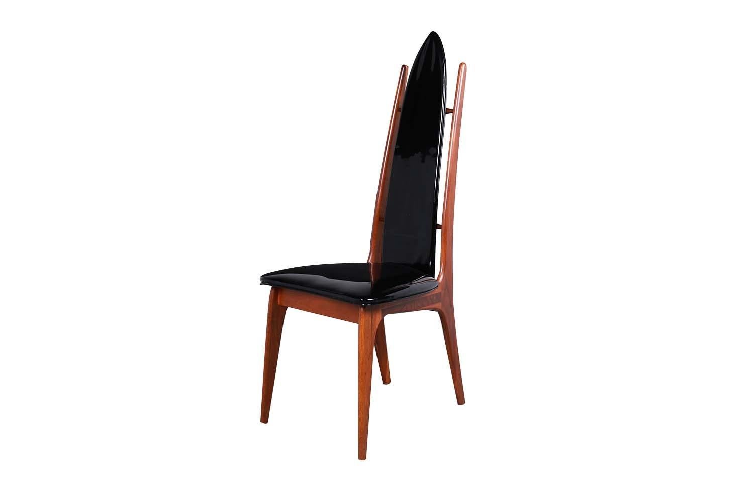 Naugahyde Mid Century Highback Dining Chairs Attributed to Adrian Pearsall For Sale
