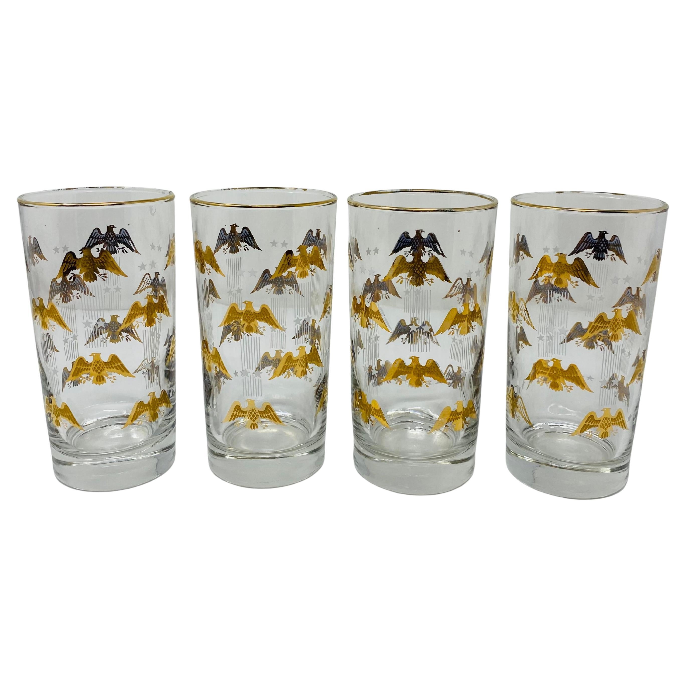 Highball-Gläser aus der Jahrhundertmitte Gold Eagle Stars and Stripes Collection'S von Libbey im Angebot 6