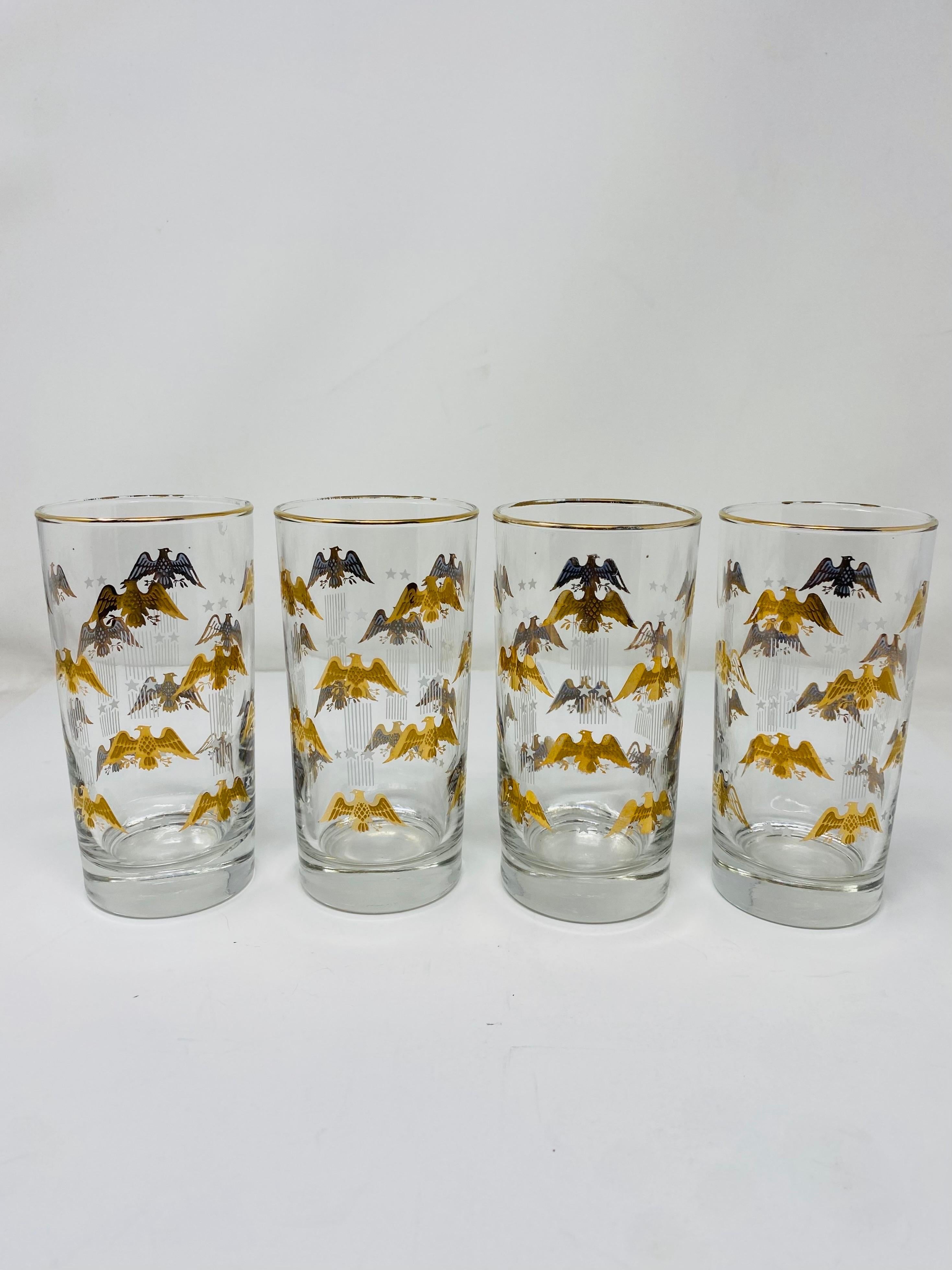 Highball-Gläser aus der Jahrhundertmitte Gold Eagle Stars and Stripes Collection'S von Libbey im Angebot 17