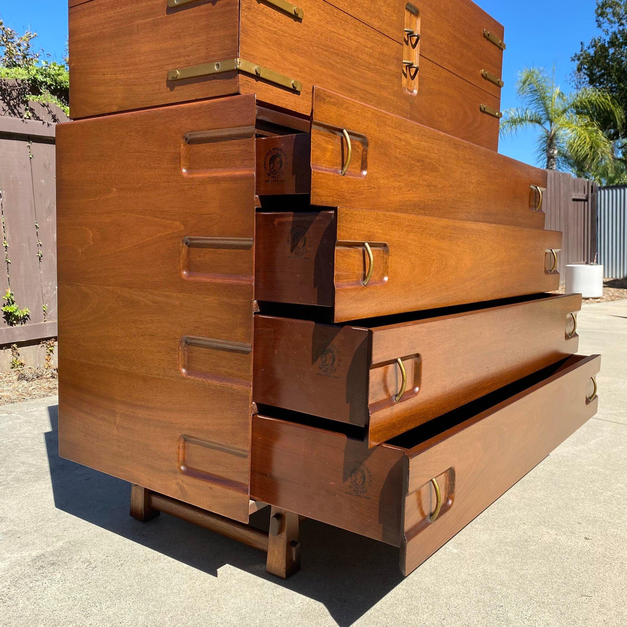 Mexican Mid-Century Highboy by Edmond J. Spence for Industria Mueblera of Mexico