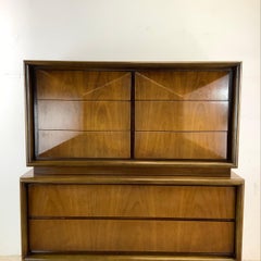 Mid-Century Highboy Diamond Front Dresser by United