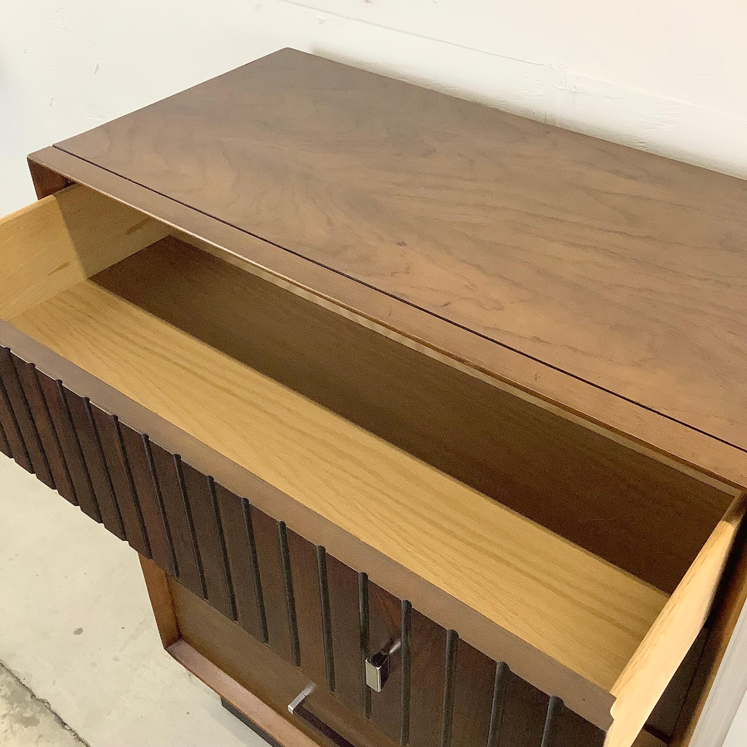 Mid-Century Highboy Dresser with Chrome Handles by Lane Furniture 3