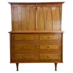 Vintage Mid-Century Highboy Dresser With Drumstick Legs