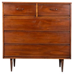 Mid-Century Highboy Tall Walnut Dresser by Dixie Furniture