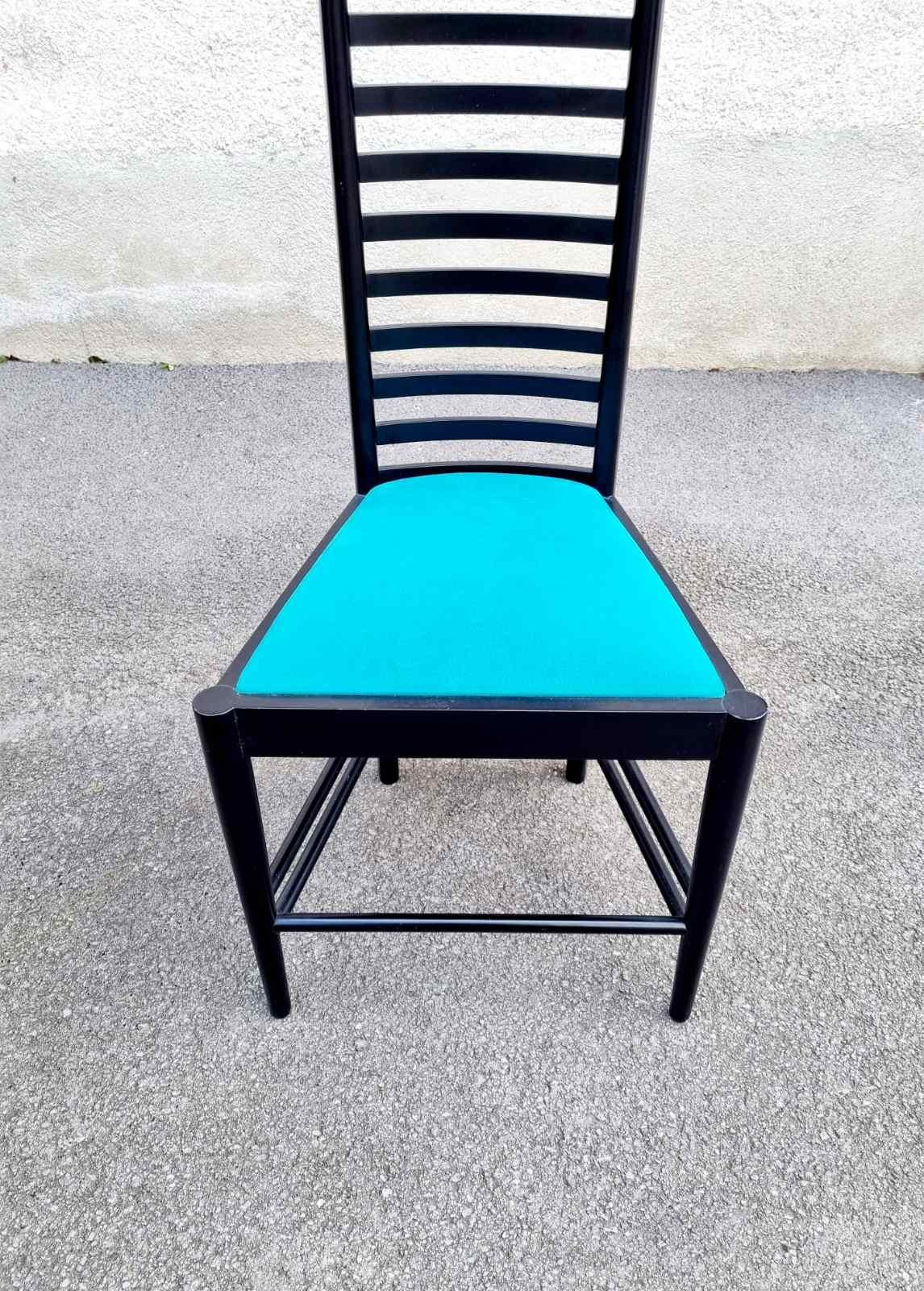Mid Century Hill House 1 Chair, Designed by Charles Rennie Machintosh, Italy 80s For Sale 3