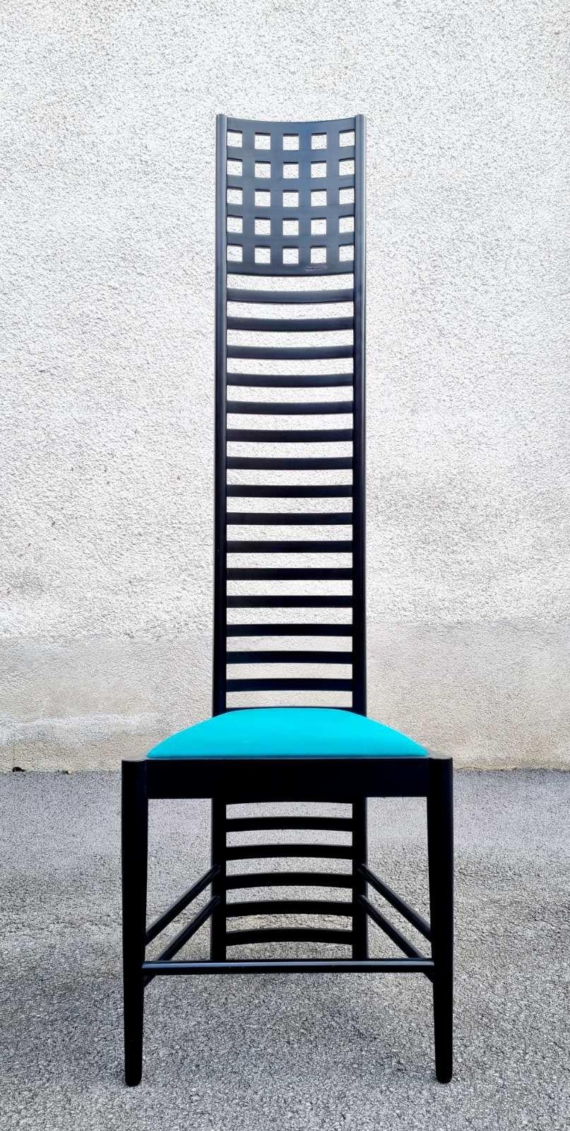 Hill House 1 Stuhl aus der Mitte des Jahrhunderts, entworfen von Charles Rennie Machintosh, Italien 80er Jahre (Moderne der Mitte des Jahrhunderts) im Angebot