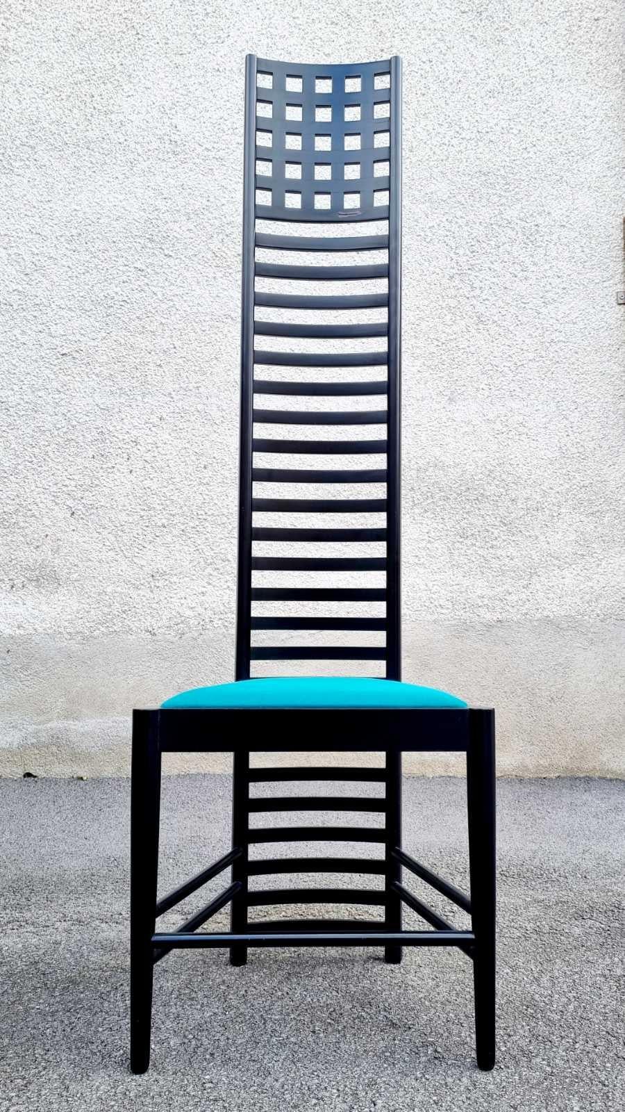 Hill House 1 Stuhl aus der Mitte des Jahrhunderts, entworfen von Charles Rennie Machintosh, Italien 80er Jahre (Italienisch) im Angebot