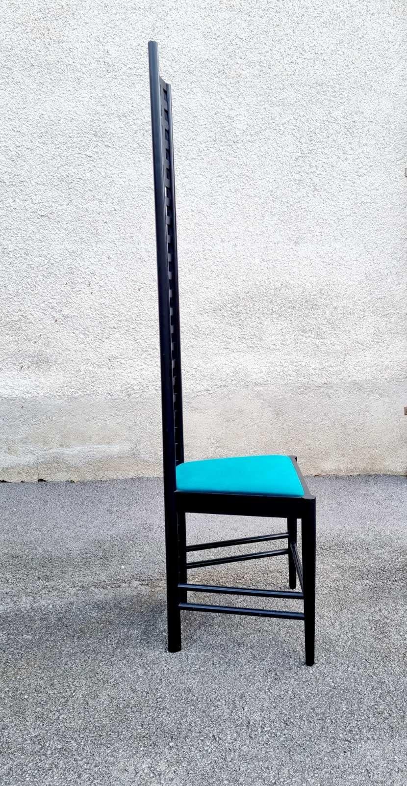Hill House 1 Stuhl aus der Mitte des Jahrhunderts, entworfen von Charles Rennie Machintosh, Italien 80er Jahre (Frühes 20. Jahrhundert) im Angebot