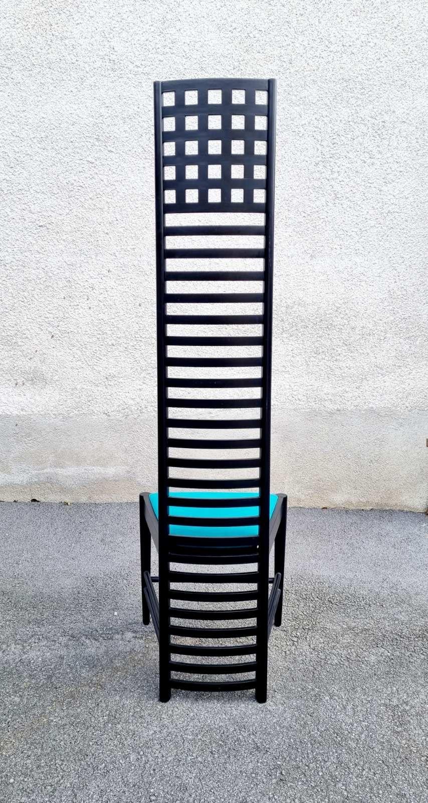 Hill House 1 Stuhl aus der Mitte des Jahrhunderts, entworfen von Charles Rennie Machintosh, Italien 80er Jahre im Angebot 1