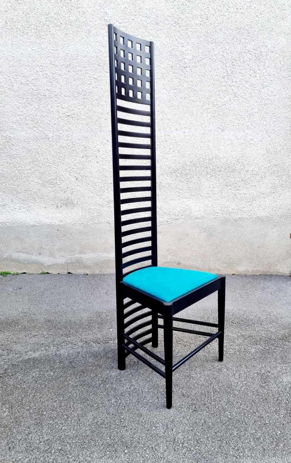 Hill House 1 Stuhl aus der Mitte des Jahrhunderts, entworfen von Charles Rennie Machintosh, Italien 80er Jahre im Angebot 2