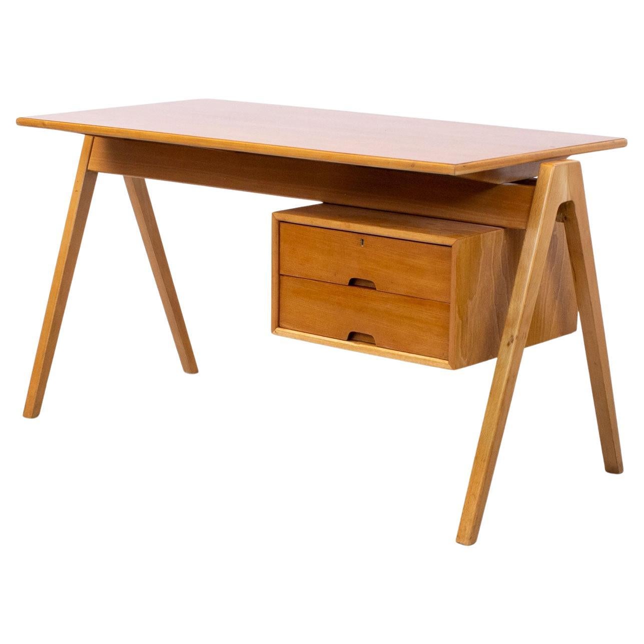 Mid Century Hillestak Cherry Desk by Robin Day for Hille at 1stDibs