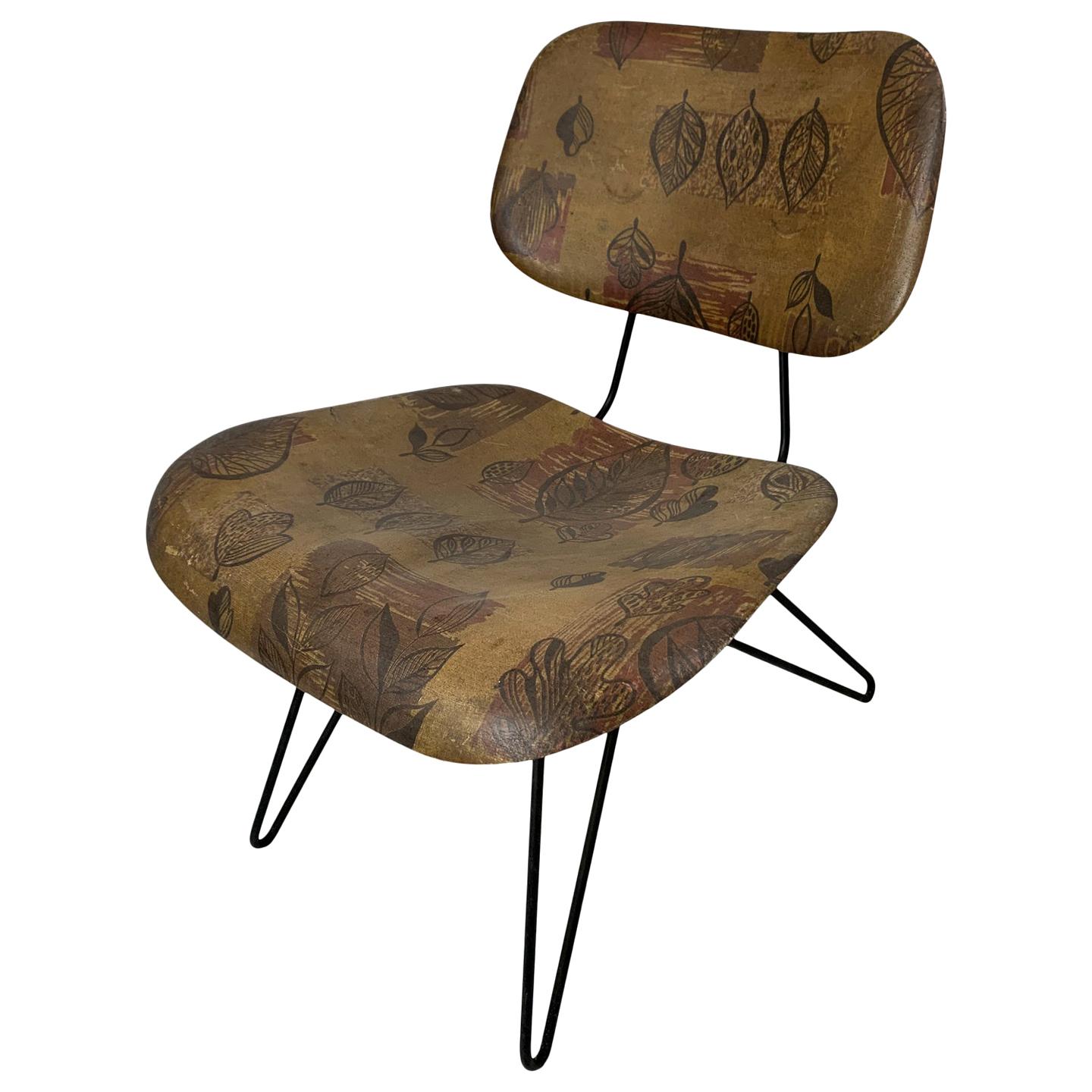 Mid-Century Hobart Wells Hairpin Lounge Chair for Lensol-Wells For Sale