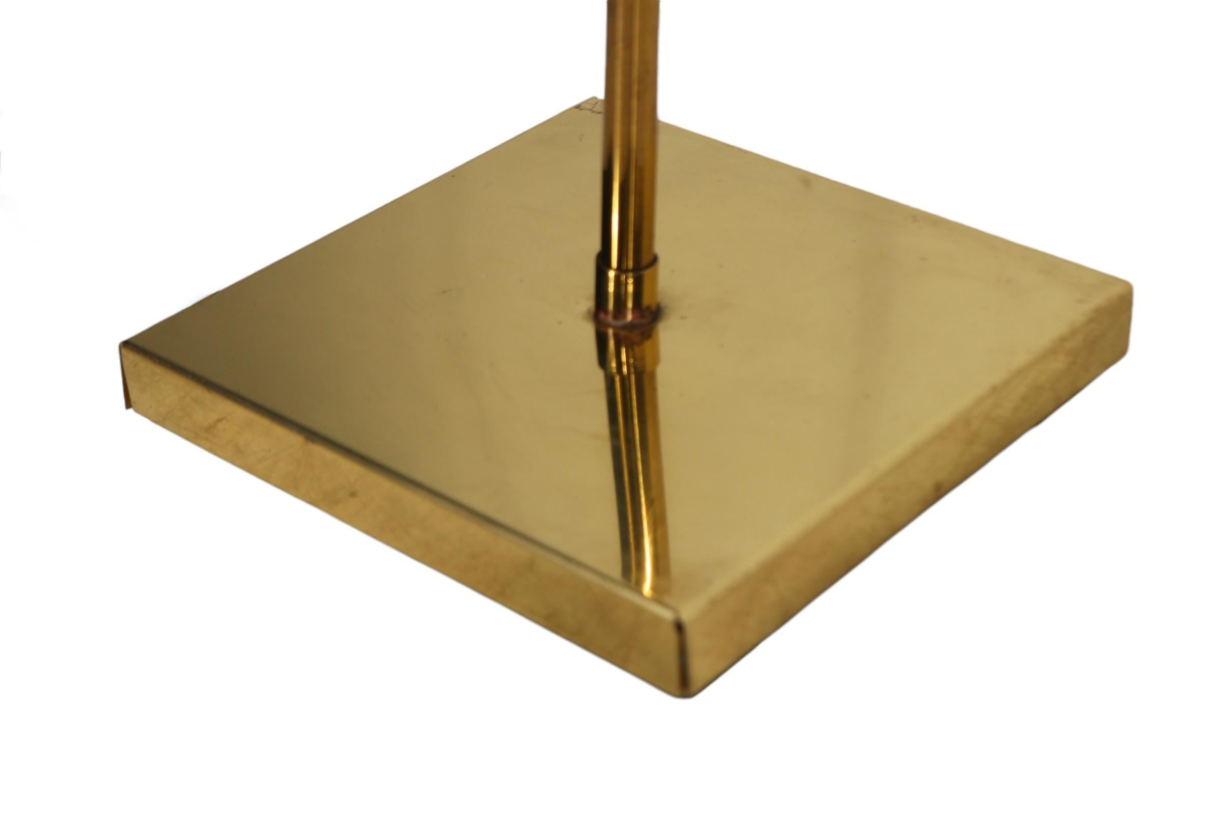 Mid Century Hollywood Regency Adjustable Brass Pharmacy Style Floor Lamp c 1970s 8