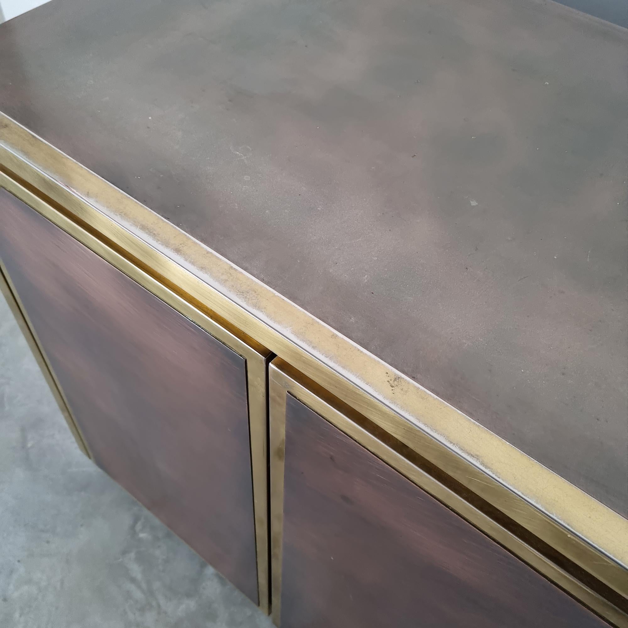 Ottone Armadio Hollywood Regency di metà secolo in ottone e bronzo di Belgo Chrom, anni '80 in vendita