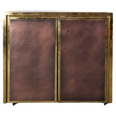 Mid-century Hollywood Regency brass & bronze cabinet from Belgo Chrom, 1980s