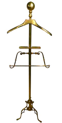 Mid Century Hollywood Regency Brass Gentleman's Butler Valet att. to Glo Mar