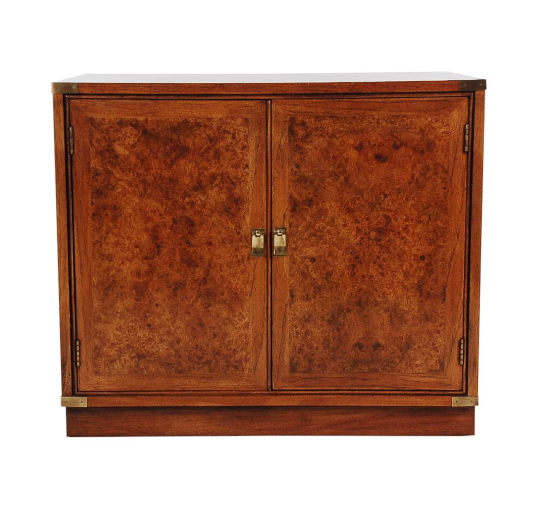 Late 20th Century Midcentury Hollywood Regency Burl Wood Nightstands, End Tables, or Cabinets