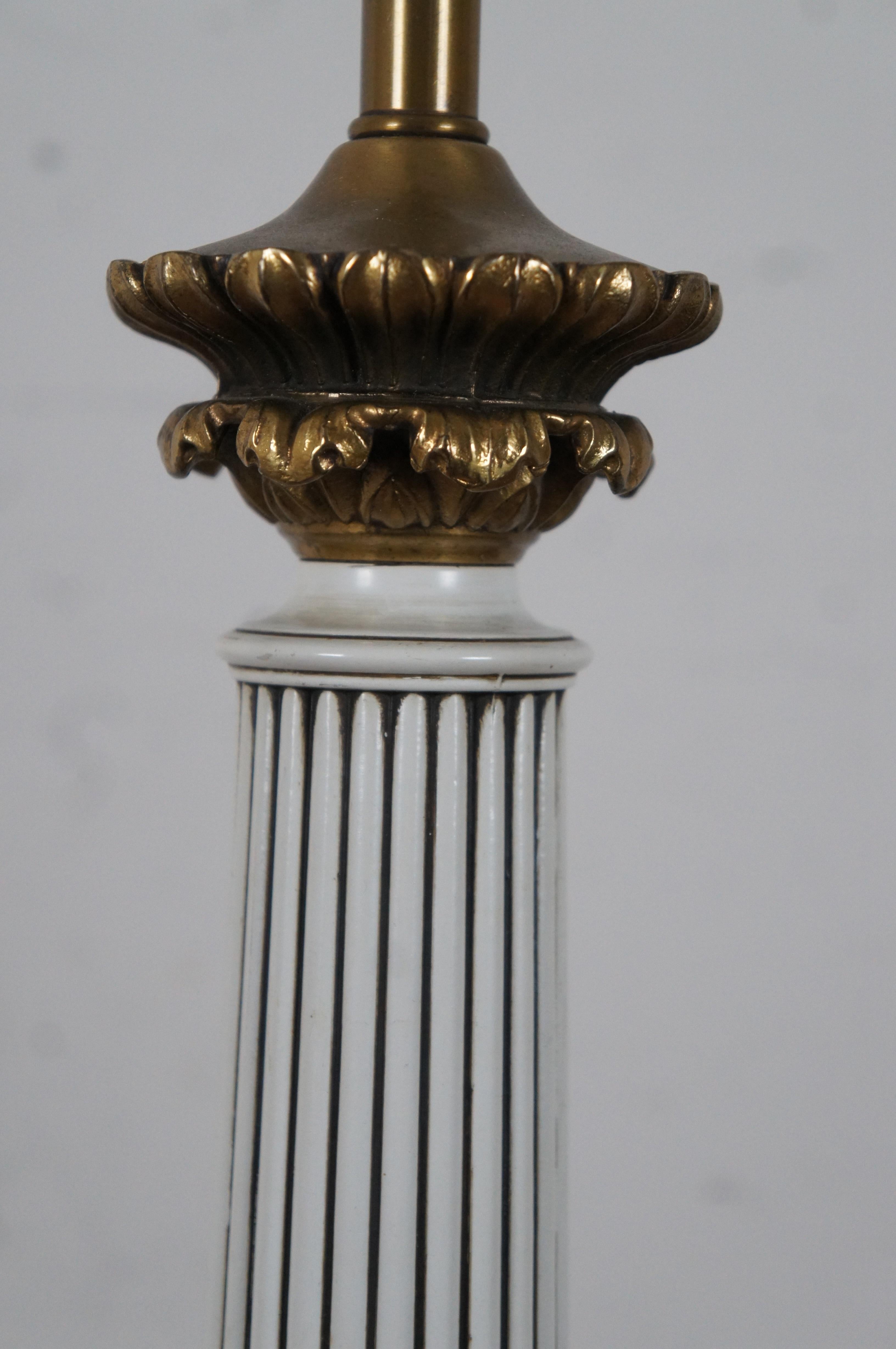 Mid Century Hollywood Regency Column Table Lamp Putti Cherubs Torchiere 4