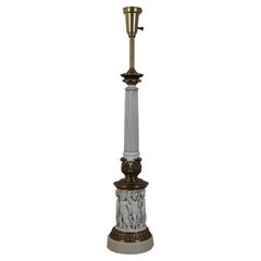 Retro Mid Century Hollywood Regency Column Table Lamp Putti Cherubs Torchiere