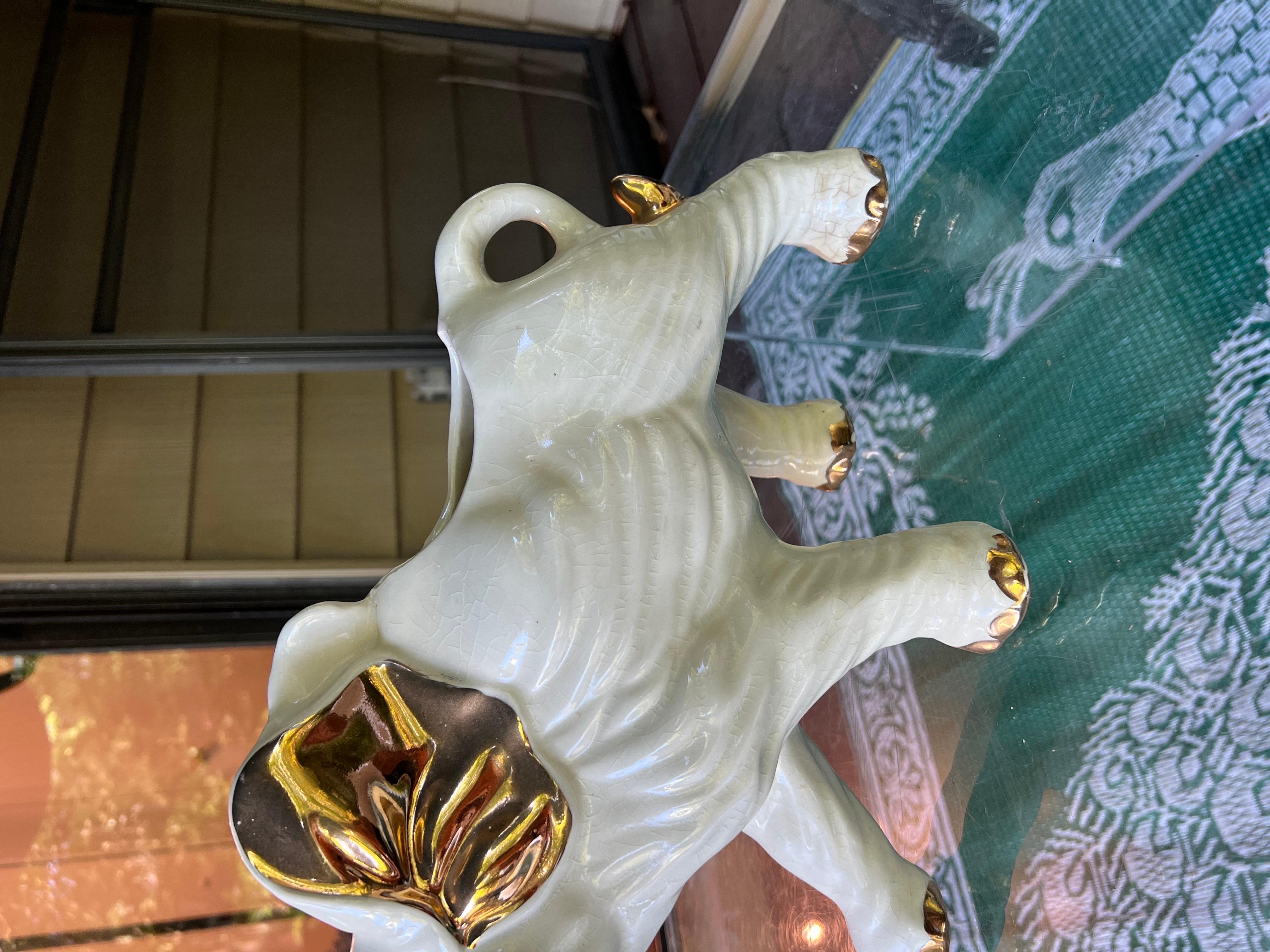 Midcentury Hollywood Regency Elephant Planter 1
