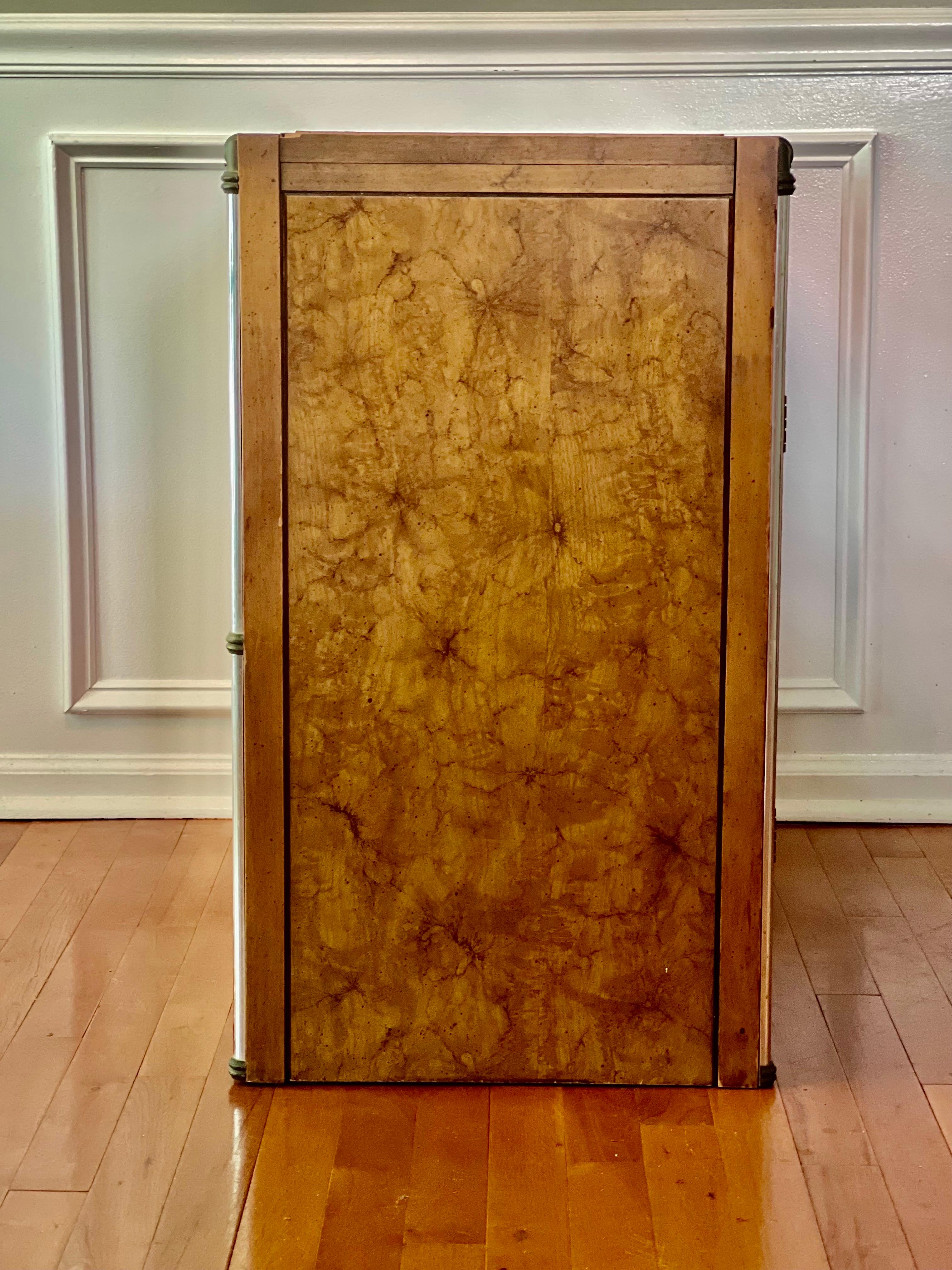 Mid Century Hollywood Regency Expandable Burl Wood Server For Sale 2