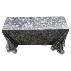 Mid Century Hollywood Regency Faux Draper Console Sofa Table Fiberglass C1960