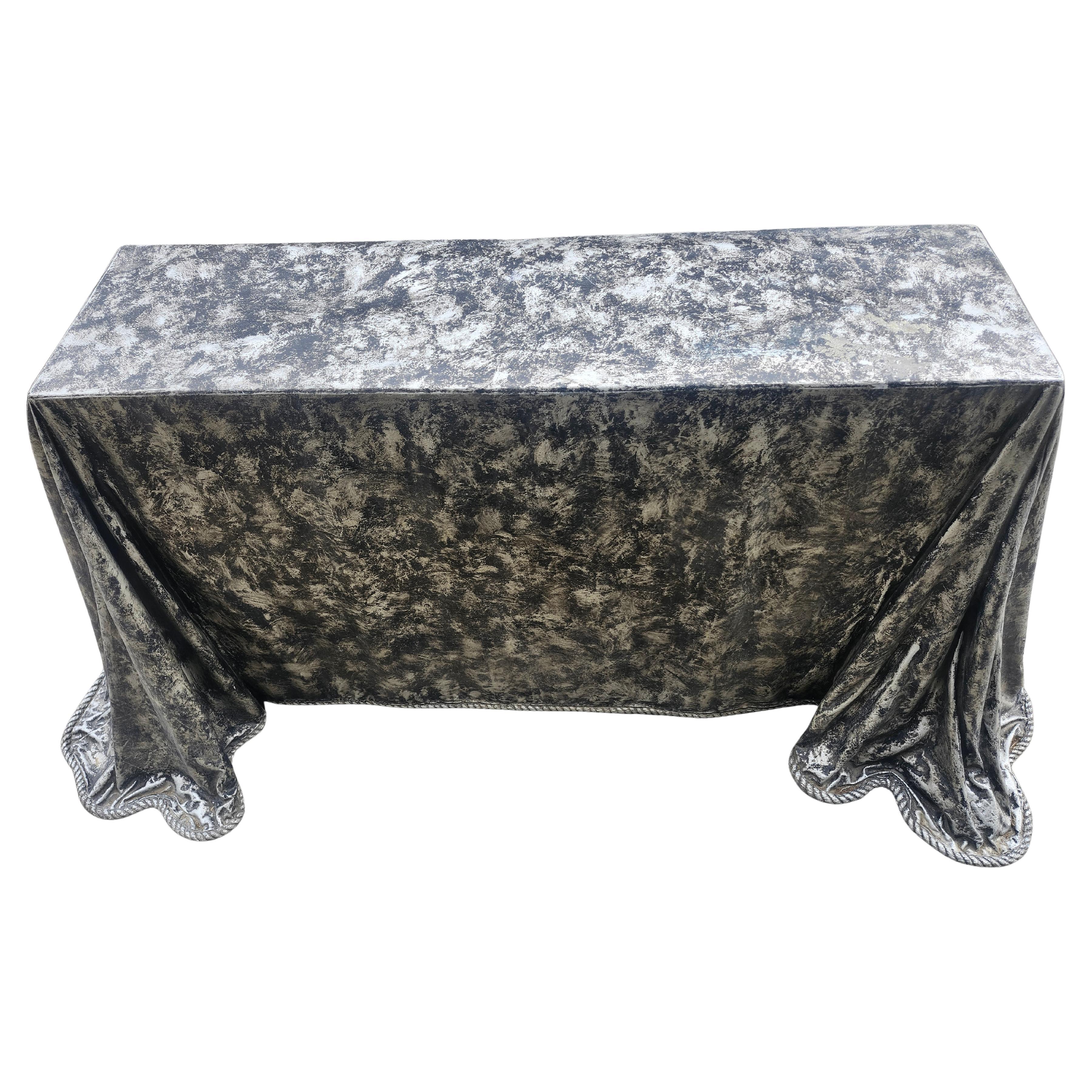 Mid-20th Century Mid Century Hollywood Regency Faux Draper Console Sofa Table Fiberglass C1960 For Sale