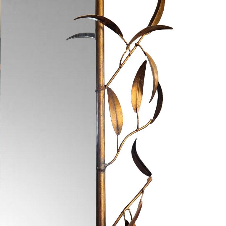 Mid-Century Hollywood Regency Gilt Bamboo & Tôle Wall Mirror c. 1960s For Sale 1