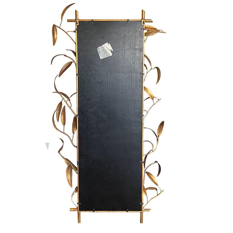 Mid-Century Hollywood Regency Gilt Bamboo & Tôle Wall Mirror c. 1960s For Sale 3