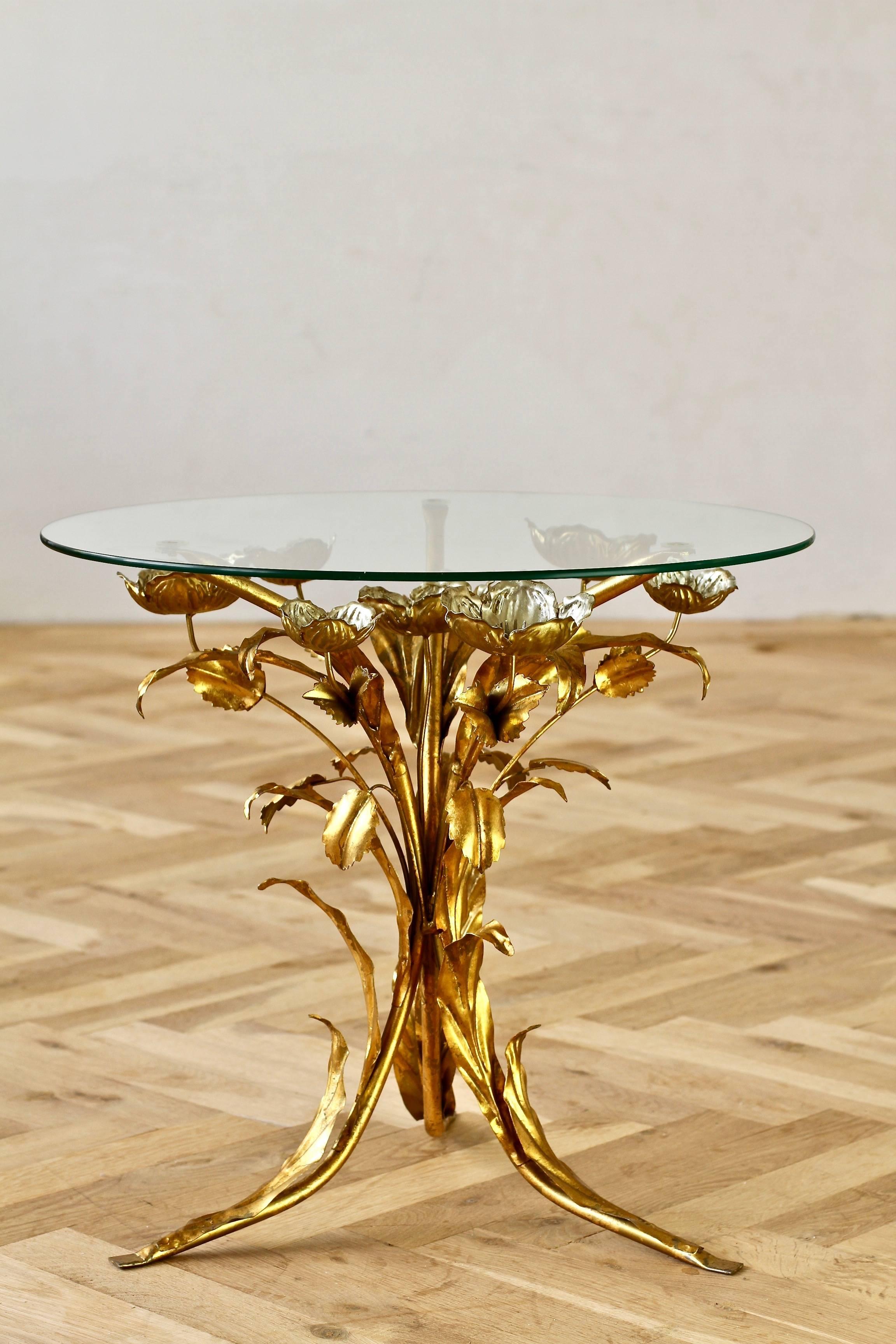 gilt flower side table