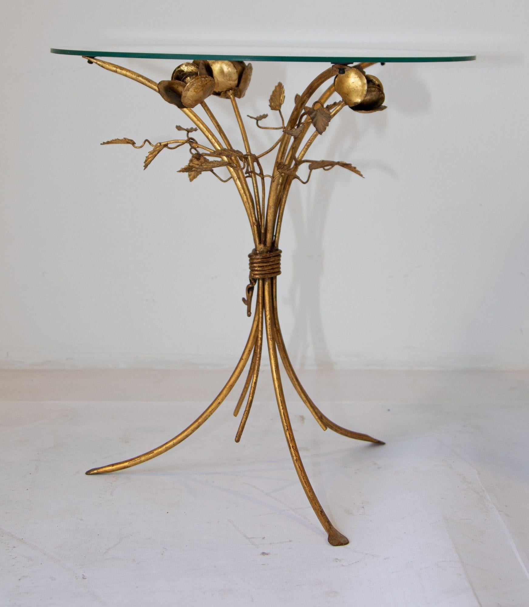 Italian Mid-Century Hollywood Regency Gilt Metal Side Table by Hans Kögl, 1960s