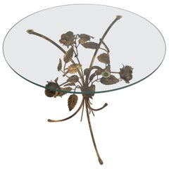 Mid-Century Hollywood Regency Gilt Metal Side Table by Hans Kögl, 1960s