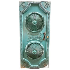 Mid-century Hollywood Regency Grand Turquoise Door w/ Custom Handles