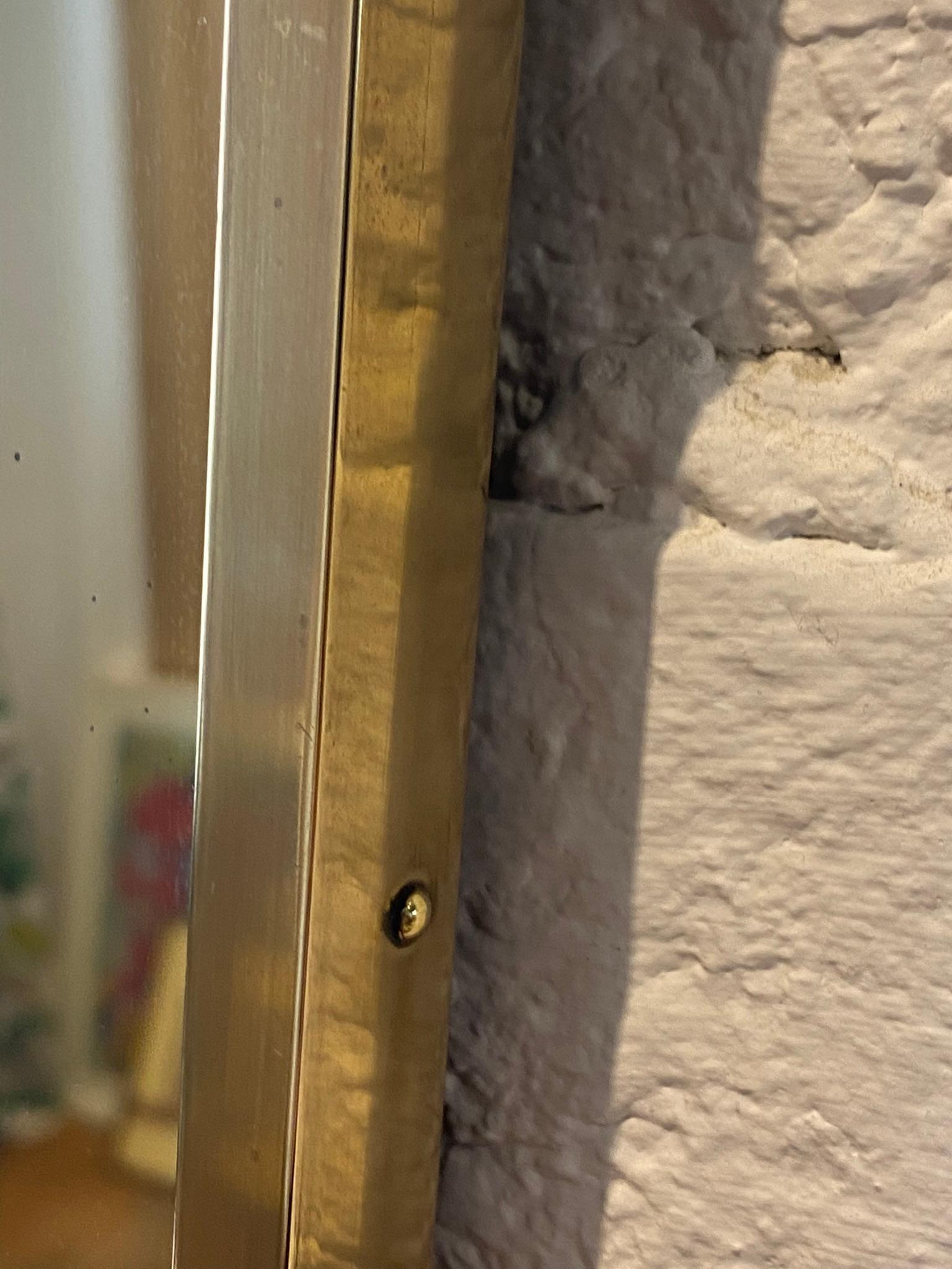 Mid-Century Italian Brass Framed Wall Mirror, 1950s For Sale 6