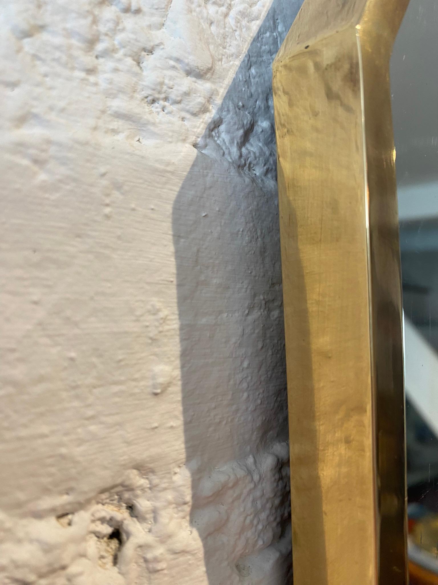 Mid-Century Italian Brass Framed Wall Mirror, 1950s For Sale 3