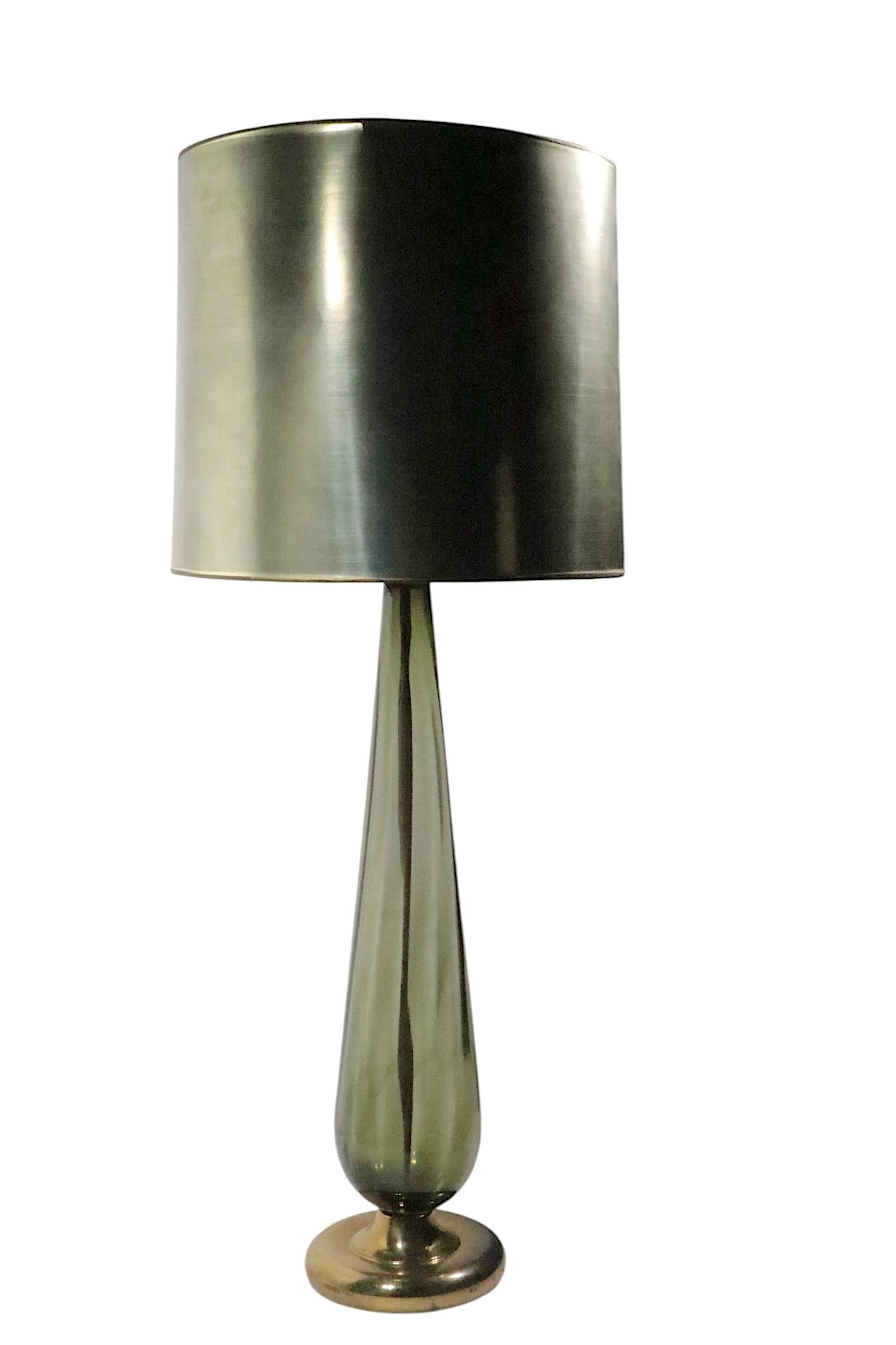 Mid Century Hollywood Regency Italienische Glas Tischlampen ca. 1950/60er Jahre im Angebot 7